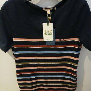 New Barbour Striped Navy Dress